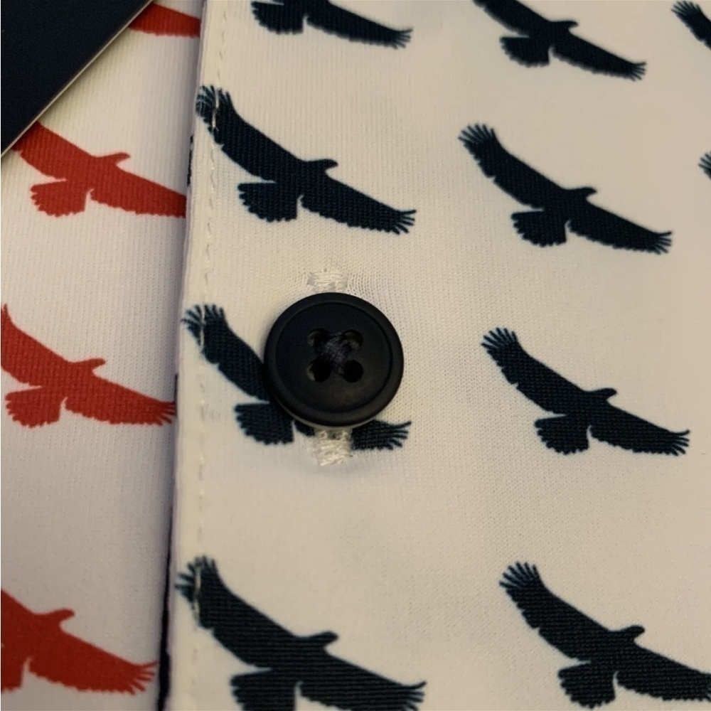 NWT Walter Hagen USA Eagle Flag Print Golf Polo Mens Size Stretch New - Picture 4 of 14